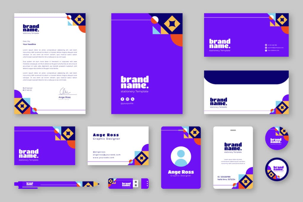 Examples of Appealing Marketing Collaterals Purple Color Design