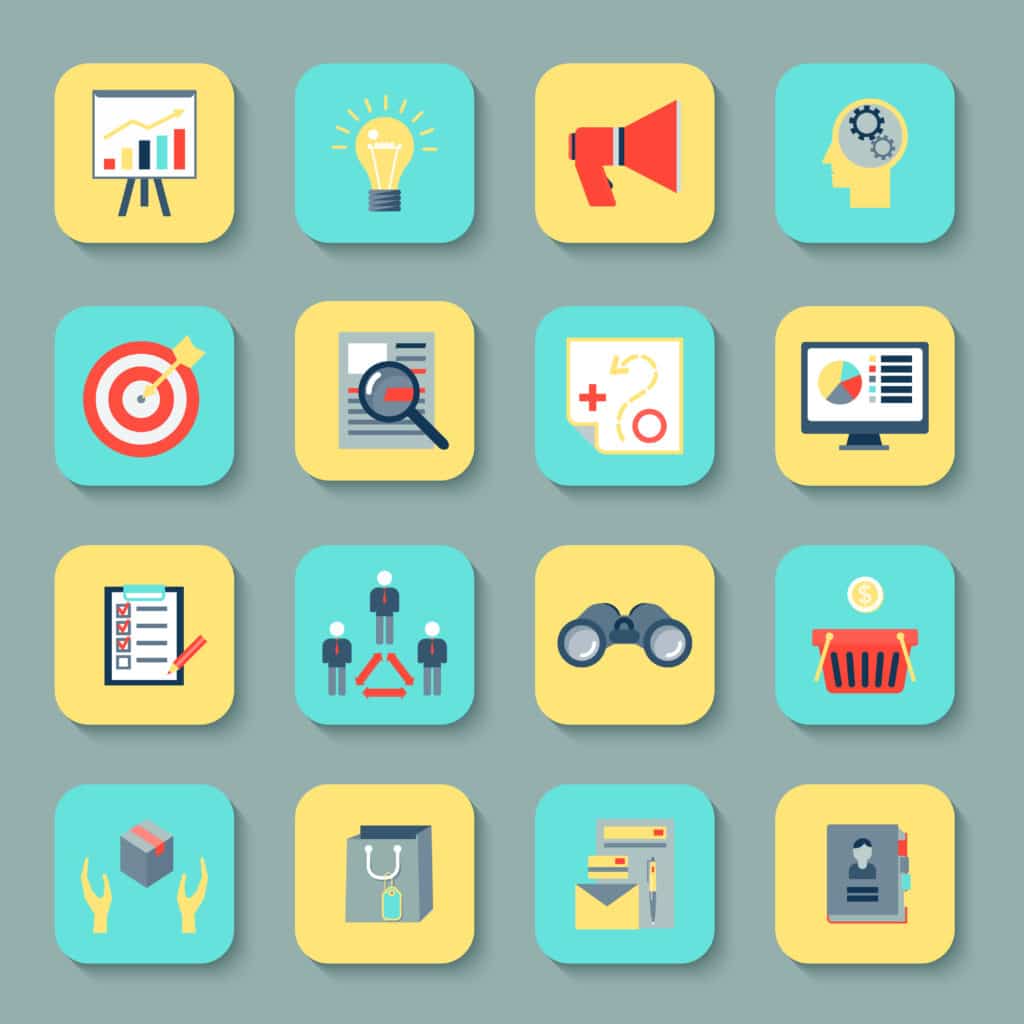 Examples of Icons and Symbols for Brand Style Yellow and Green